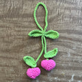 Hot pink cherry heart charm