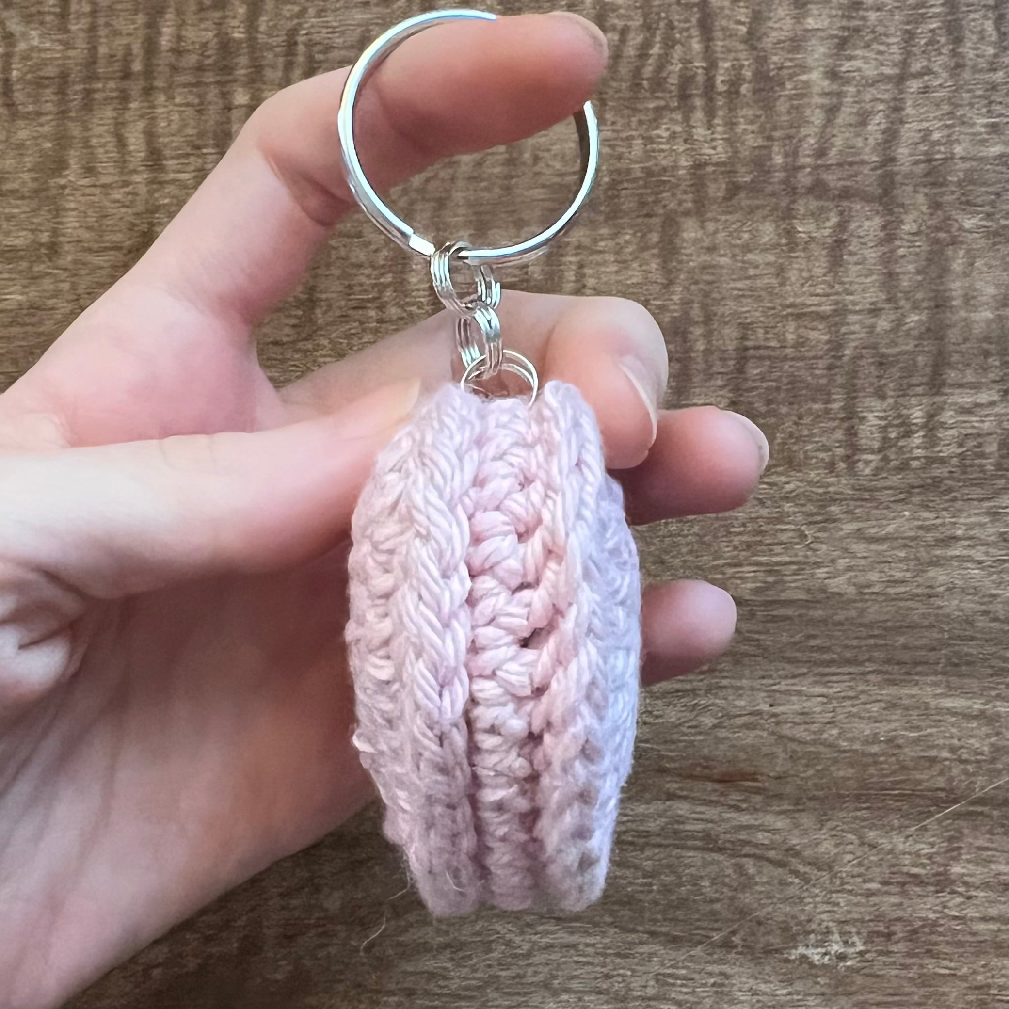 Baby pink heart keychain