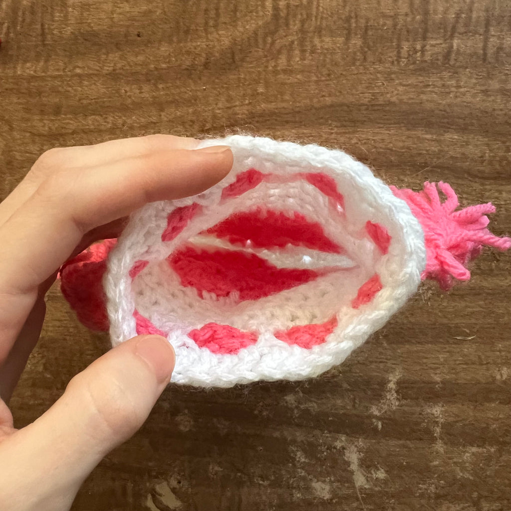 Watermelon pink heart mini pouch