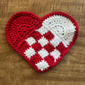 Red and white washcloth