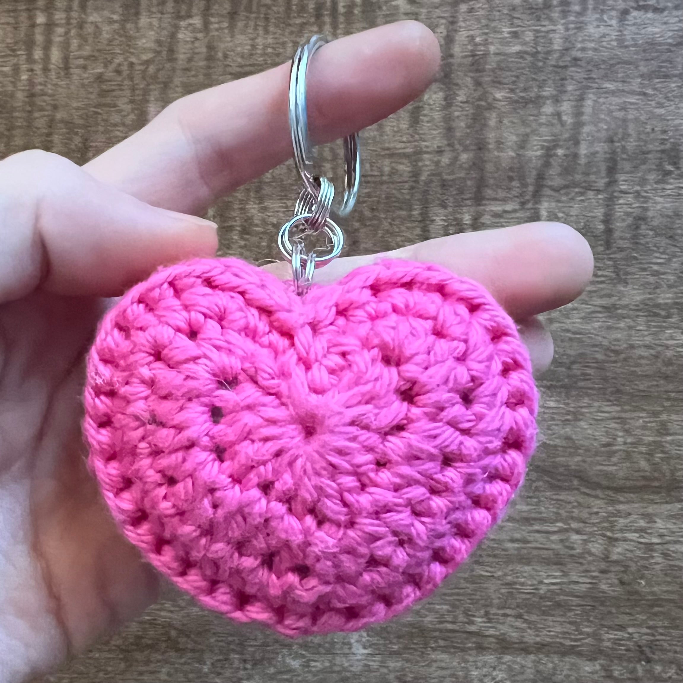 Pink heart keychain