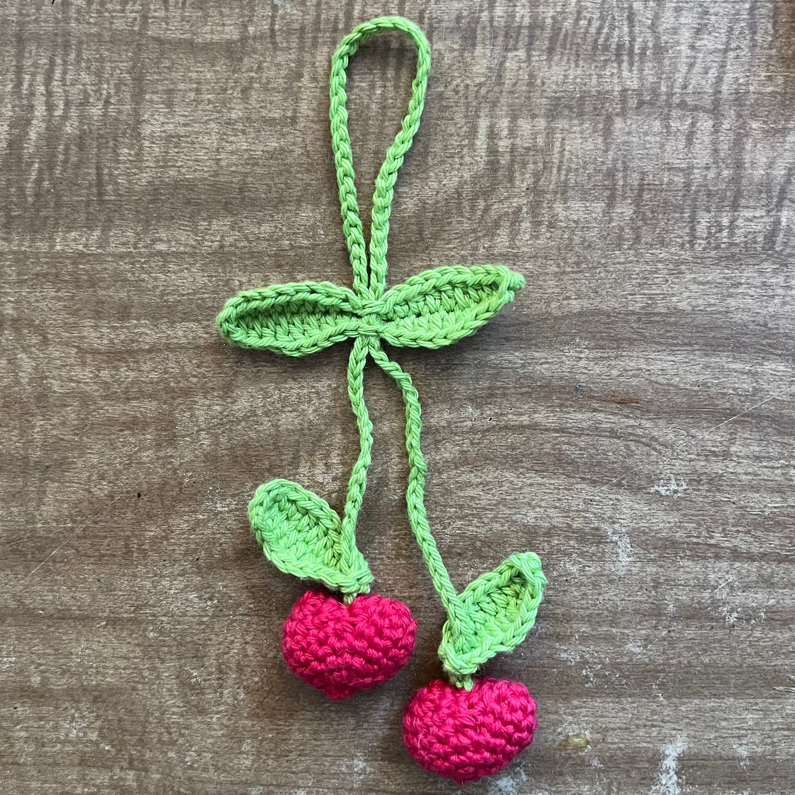 Red cherry heart charm