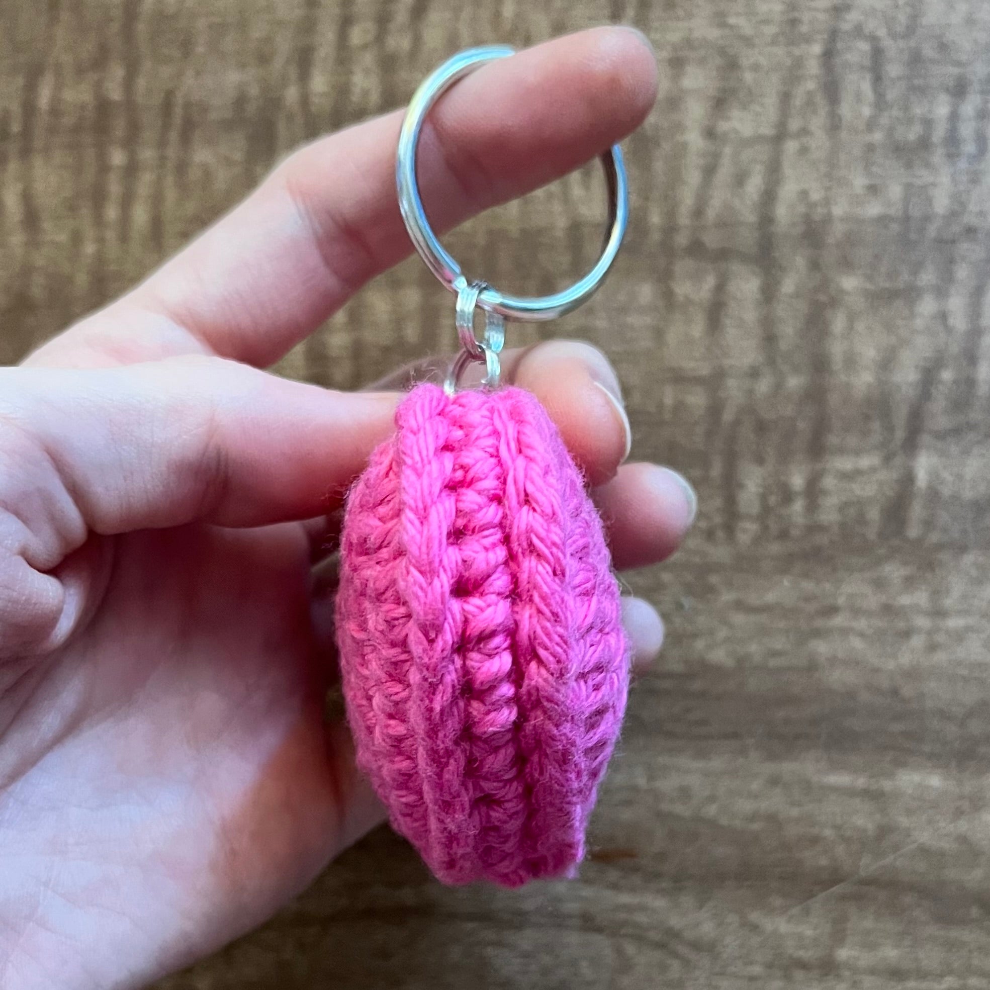 Pink heart keychain