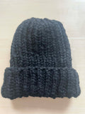 Black chunky knit beanie