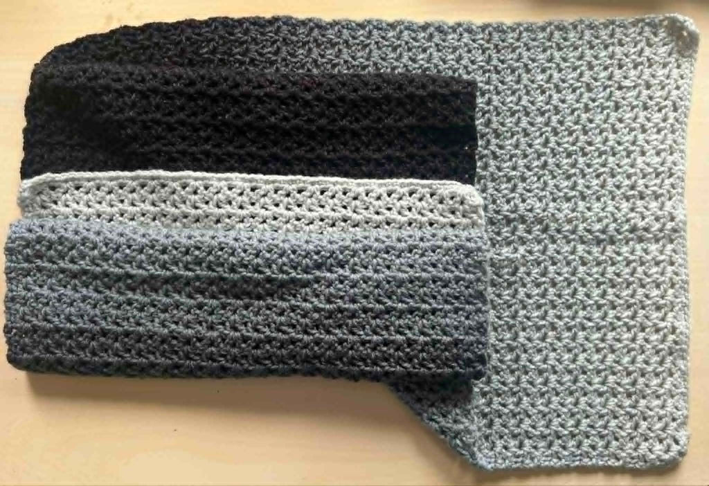 Gray-Black-Gray ombre blanket scarf