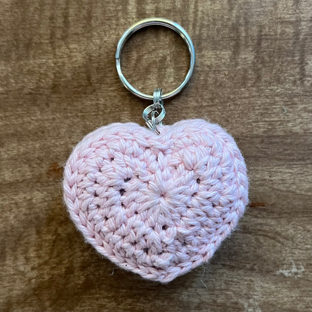 Baby pink heart keychain