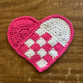 Hot pink and white heart washcloth