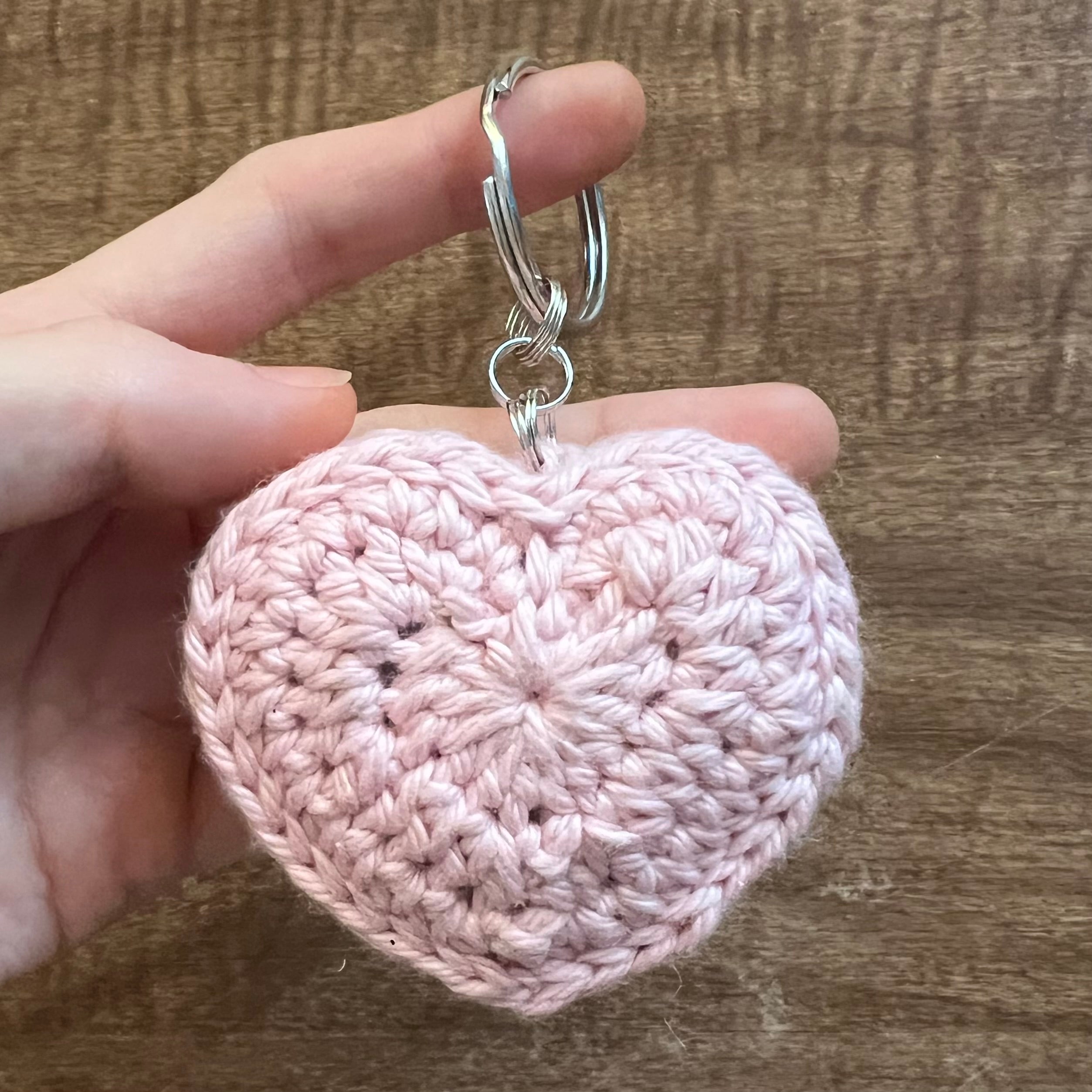 Baby pink heart keychain