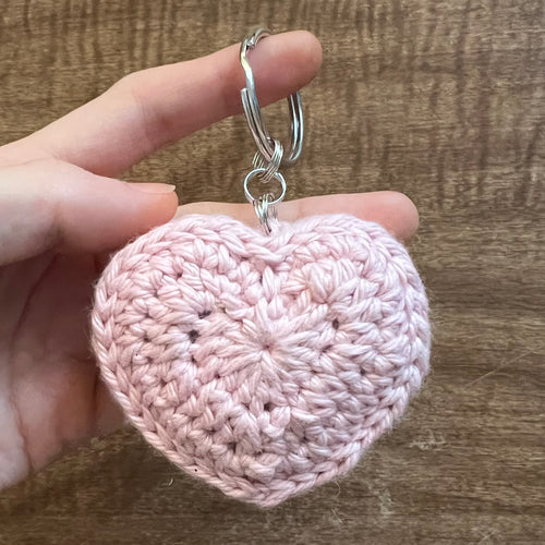 Baby pink heart keychain
