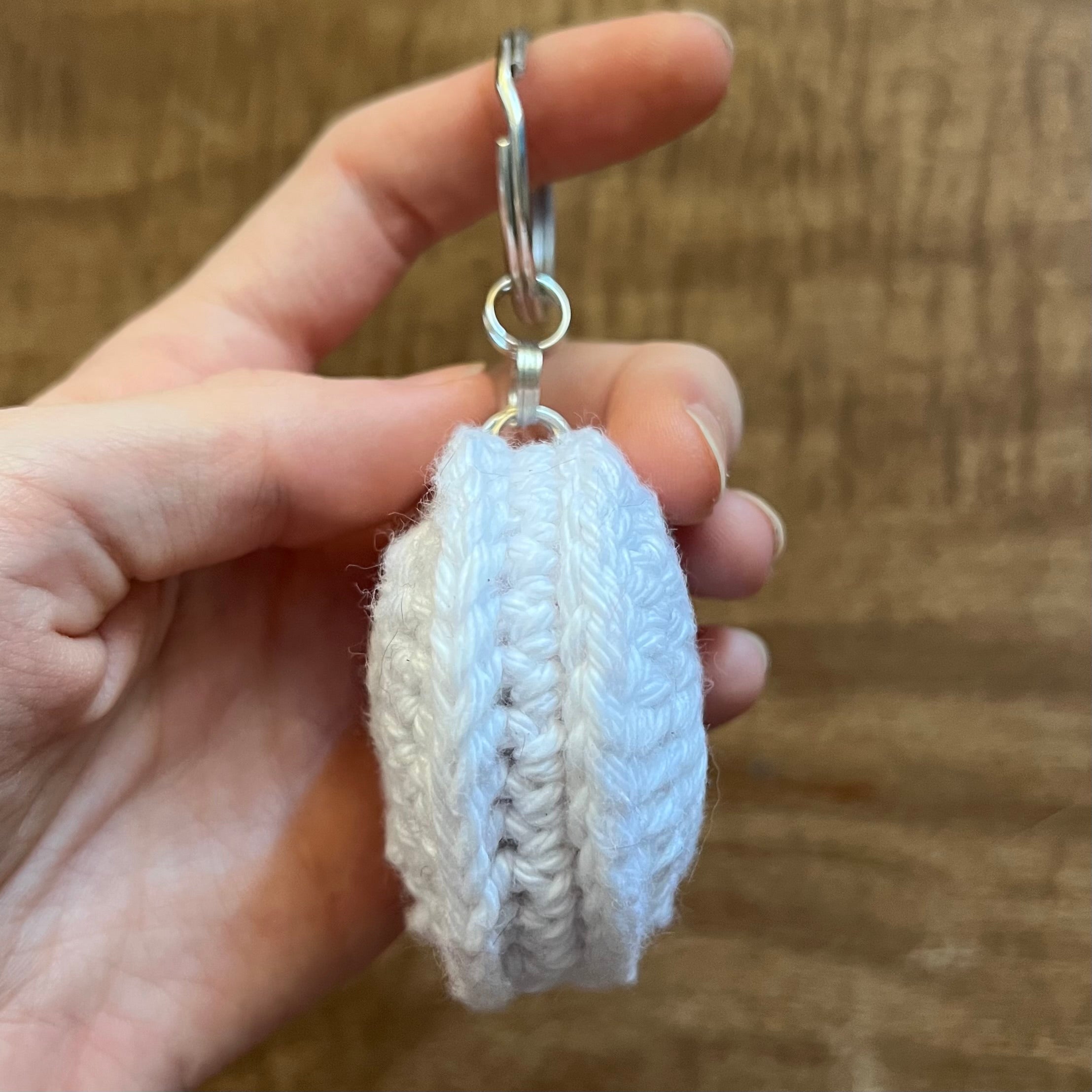 White heart keychain