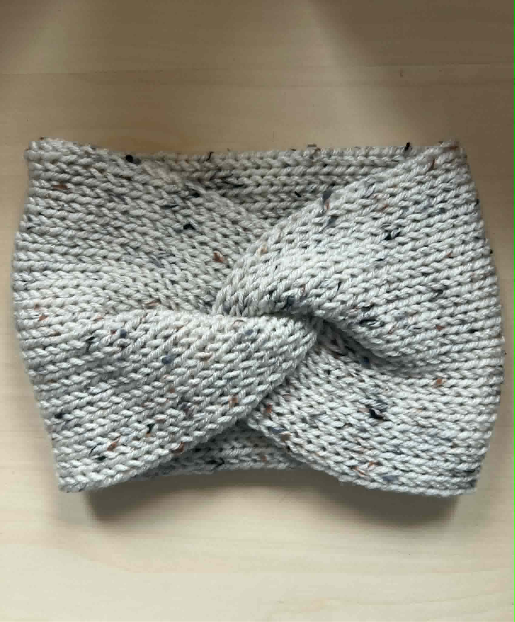 Fawn Tweed twisted double knit ear warmer