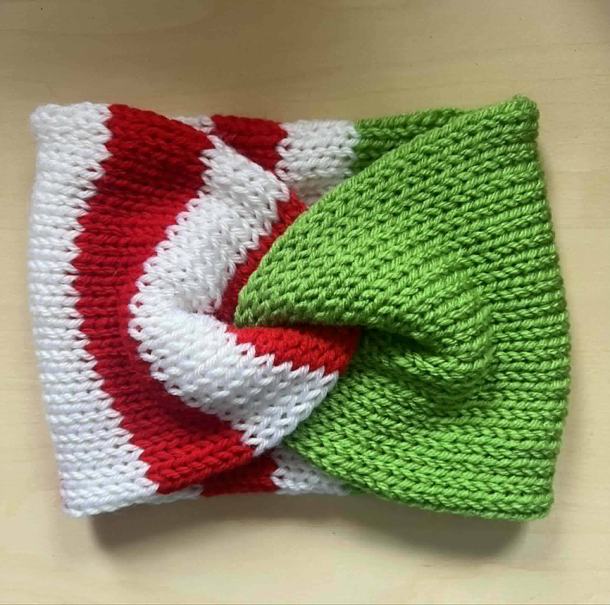 Grinch twisted double knit ear warmer
