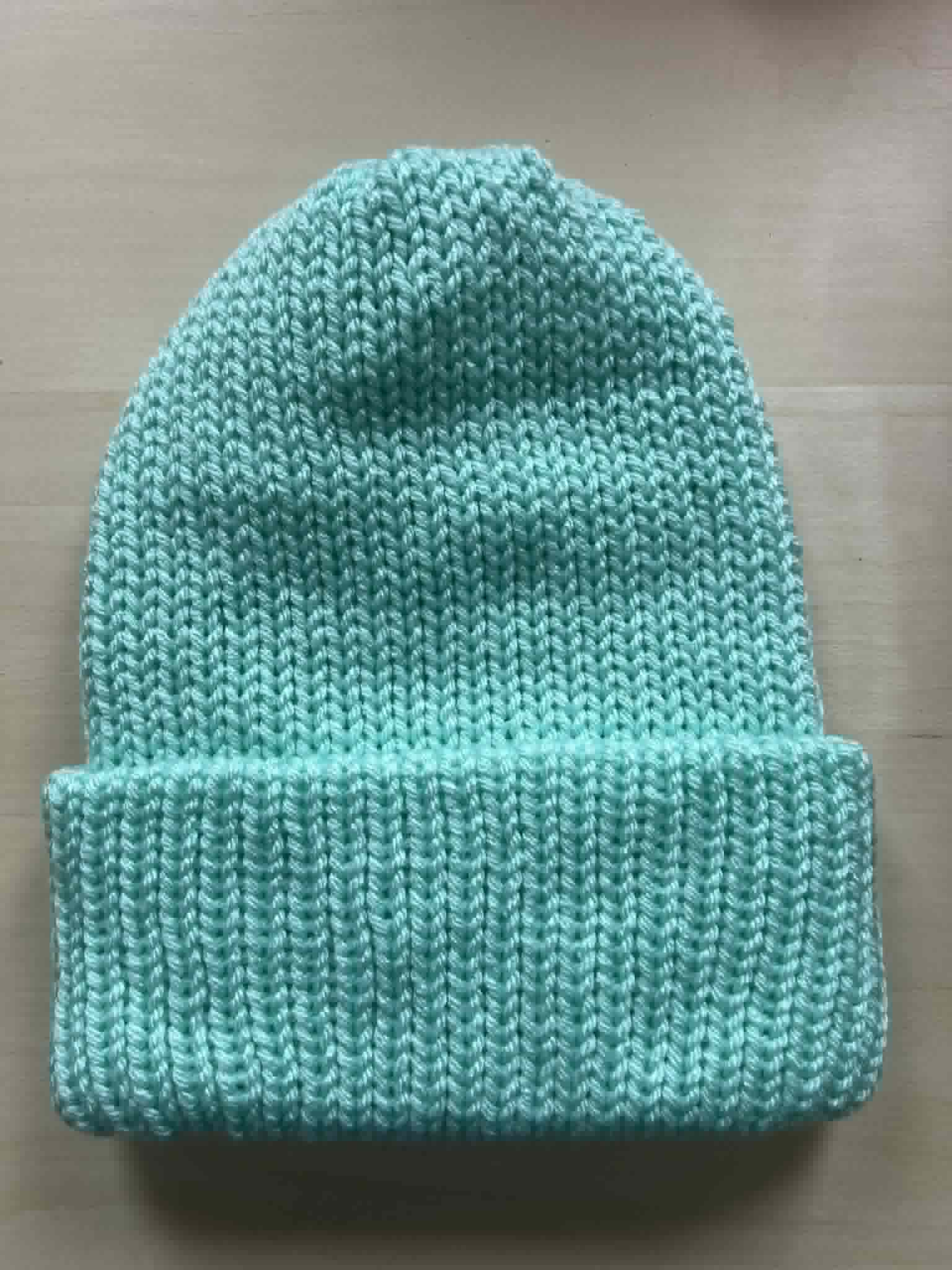 Light teal double knit beanie
