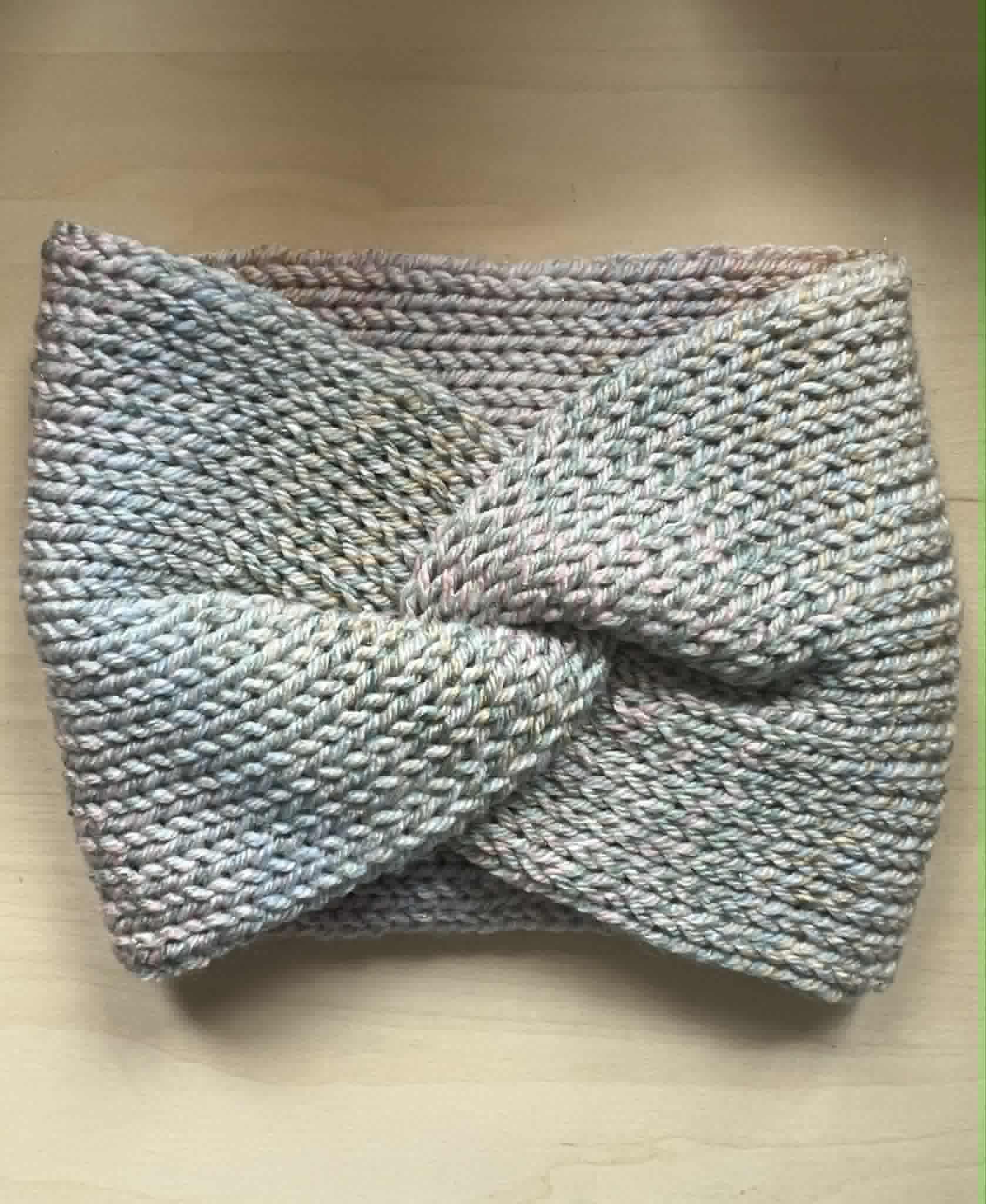 Pastel Ombre twisted double knit ear warmer