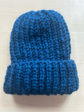 Royal blue chunky knit beanie
