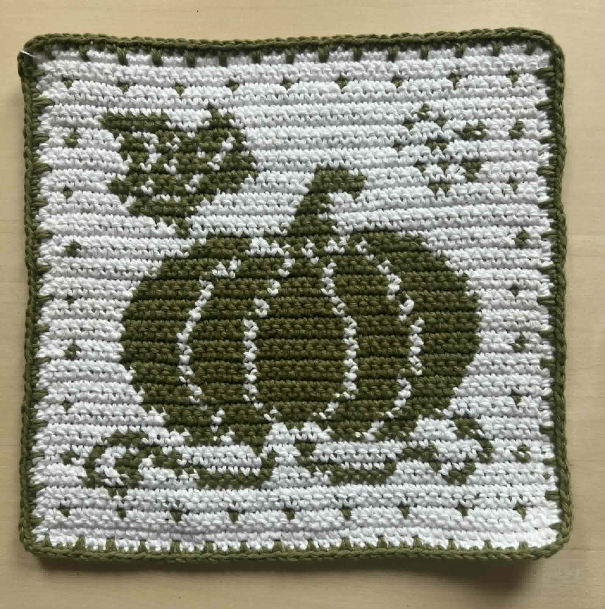Sage Green and White hot pad