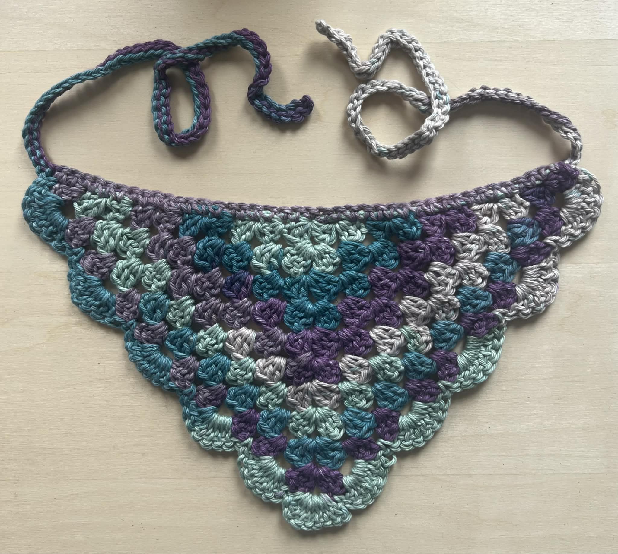 Purple and Blues Granny stitch bandana