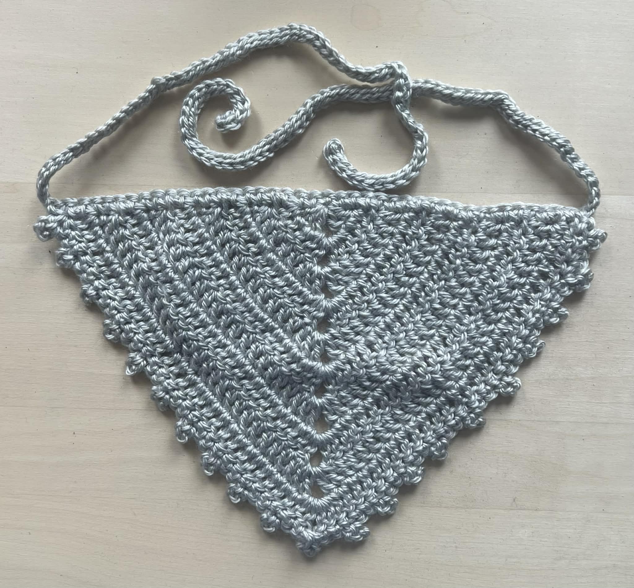 Silver Solid stitch picot bandana
