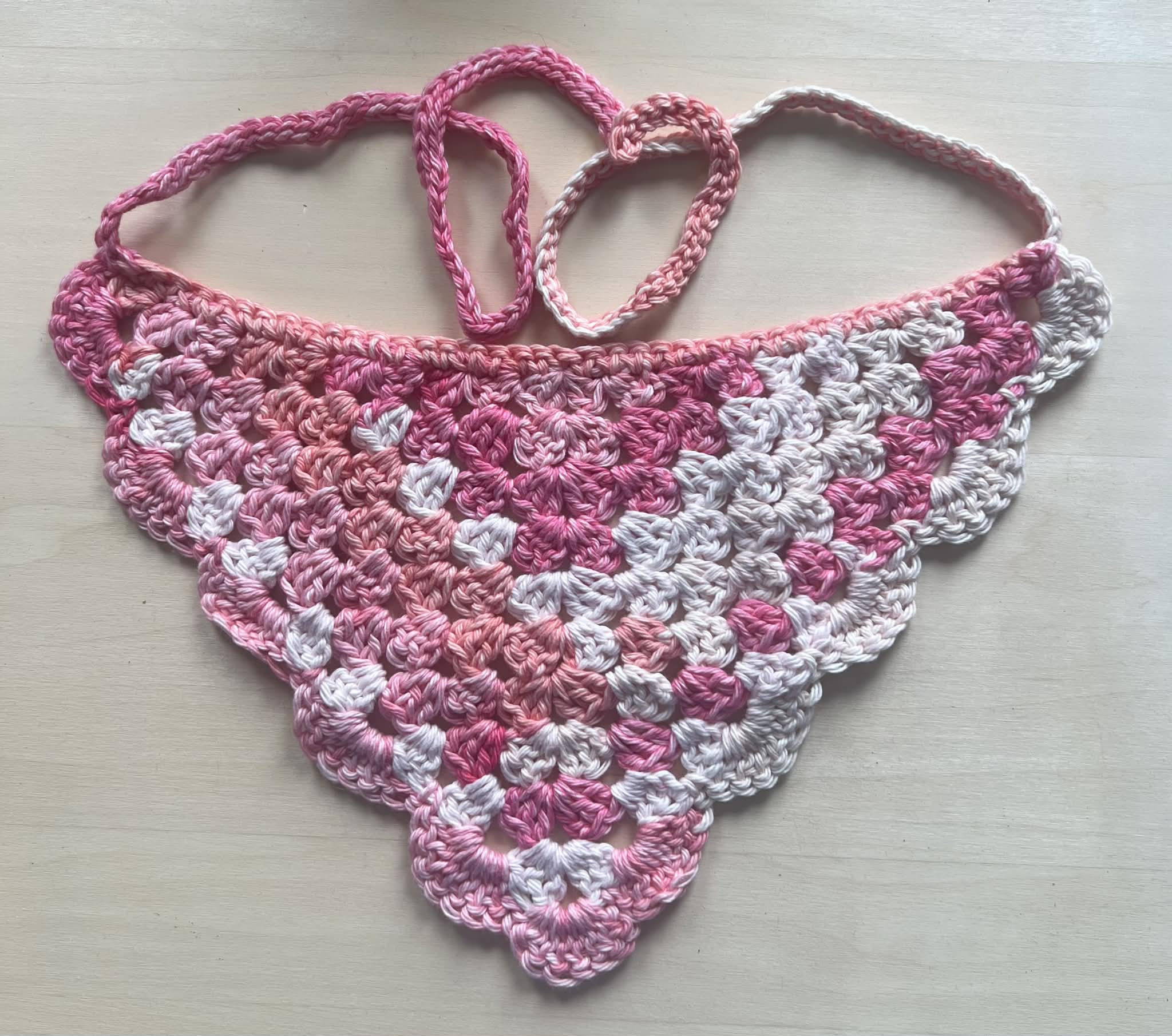 Strawberry and Cream Granny stitch bandana