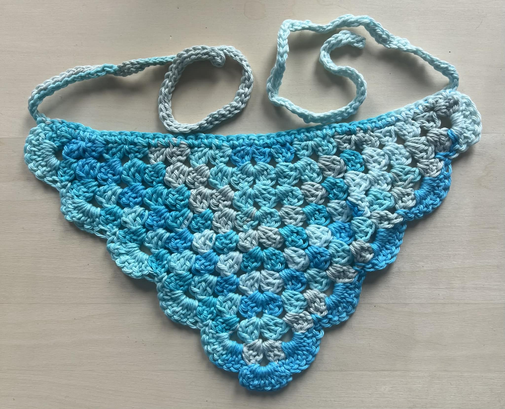 Vibrant Blues Granny stitch bandana