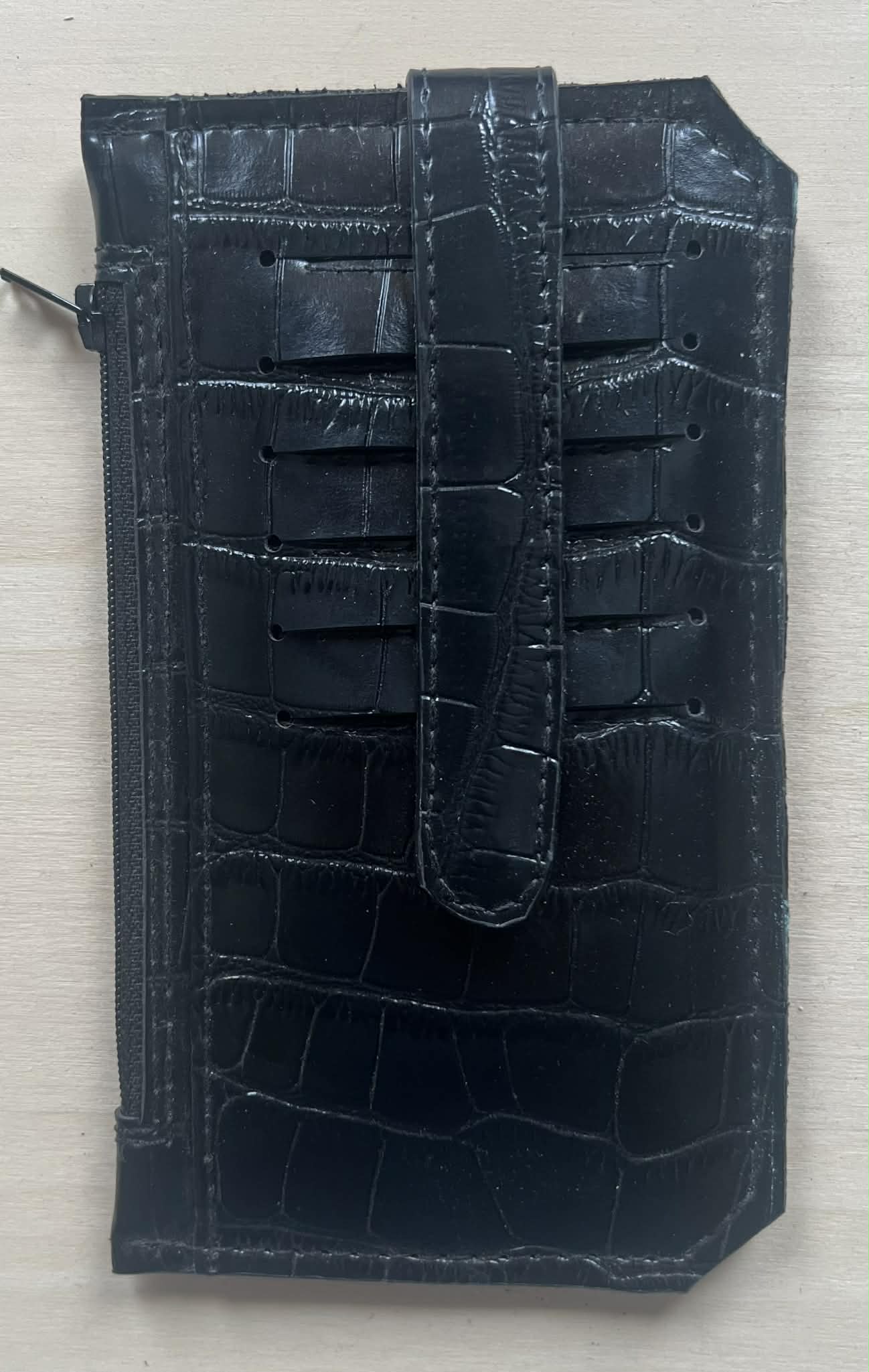 Black Alligator textured Purse Pal