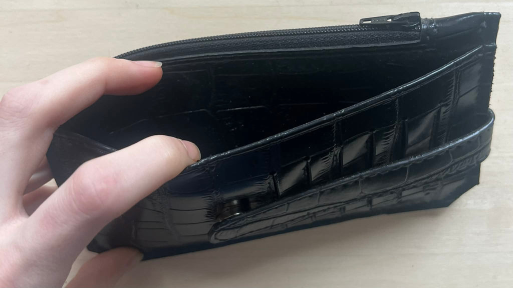 Black Alligator textured Purse Pal