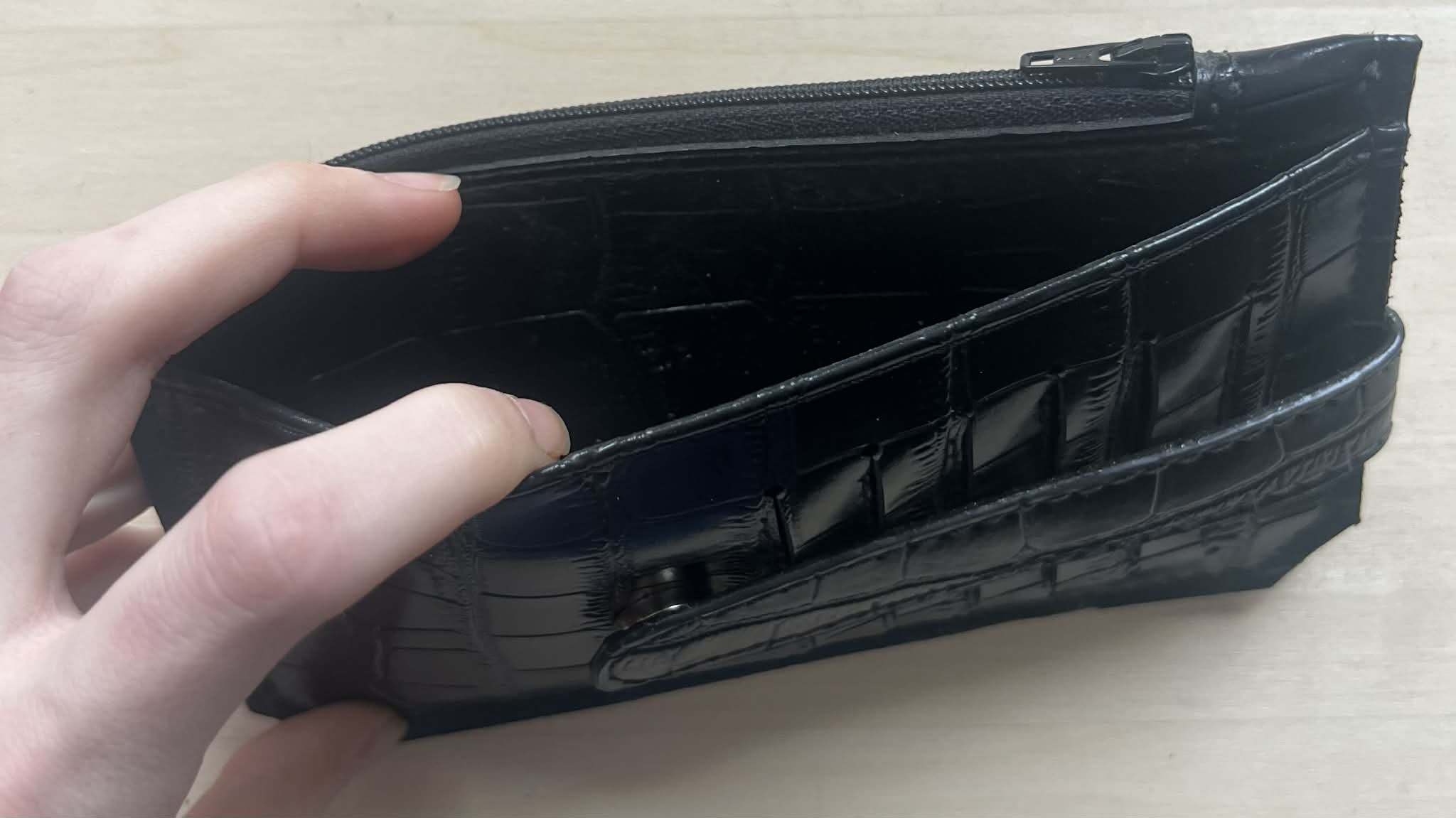 Black Alligator textured Purse Pal
