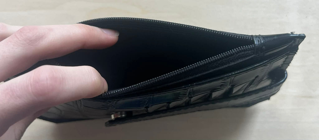 Black Alligator textured Purse Pal