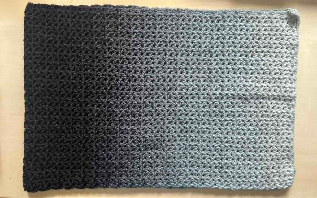 Gray-Black-Gray ombre blanket scarf