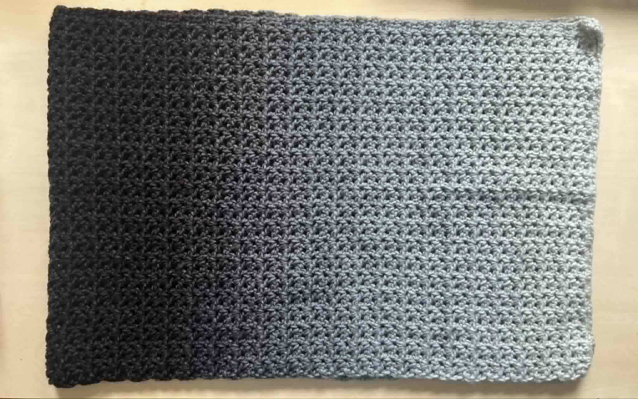 Gray-Black-Gray ombre blanket scarf