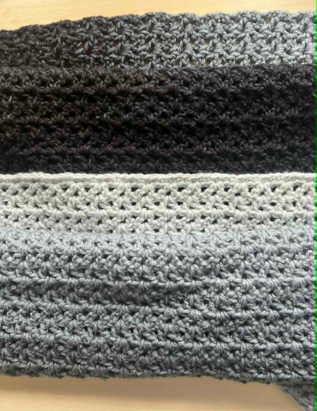 Gray-Black-Gray ombre blanket scarf