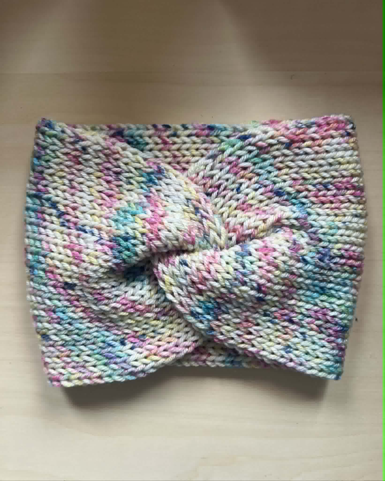 Blossomopolis twisted double knit ear warmer