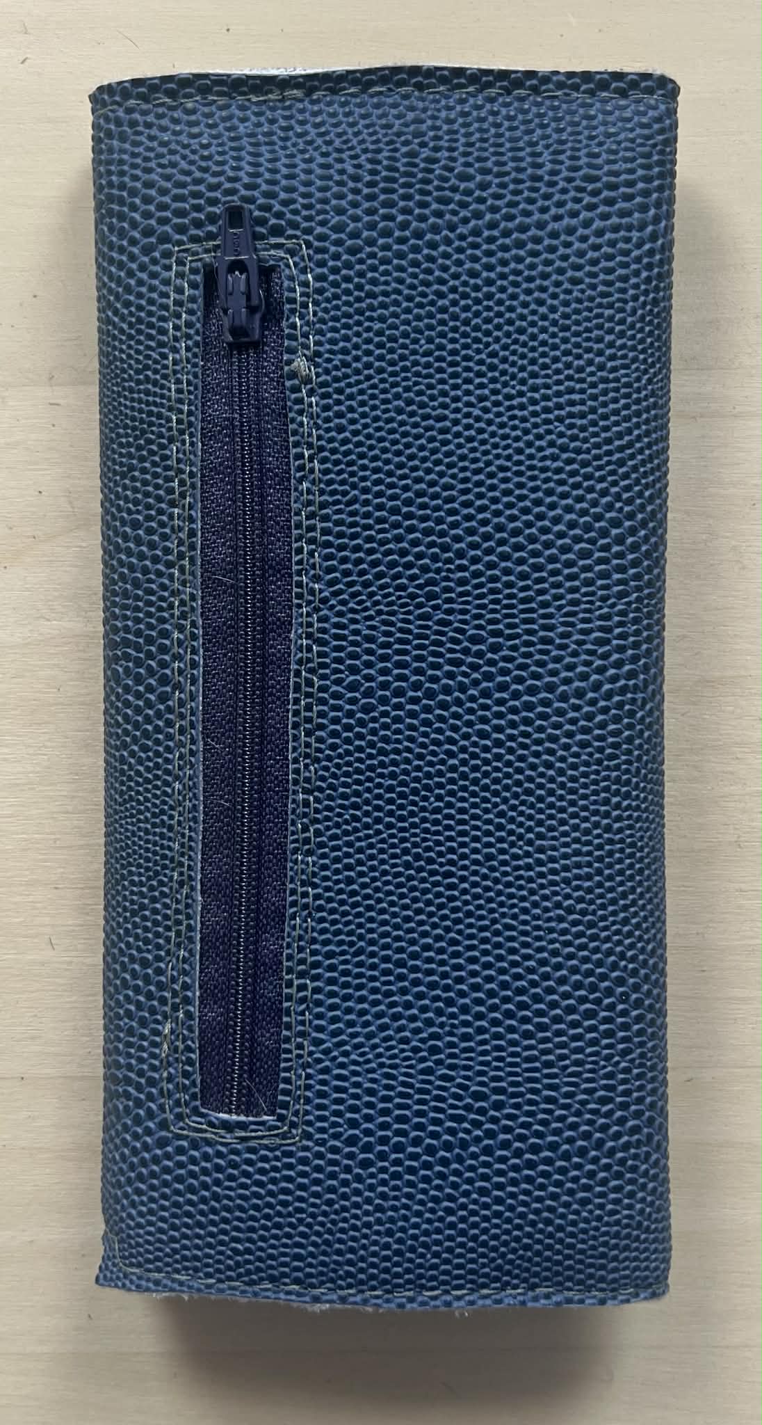 Navy Blue snake textured Skull Wallet