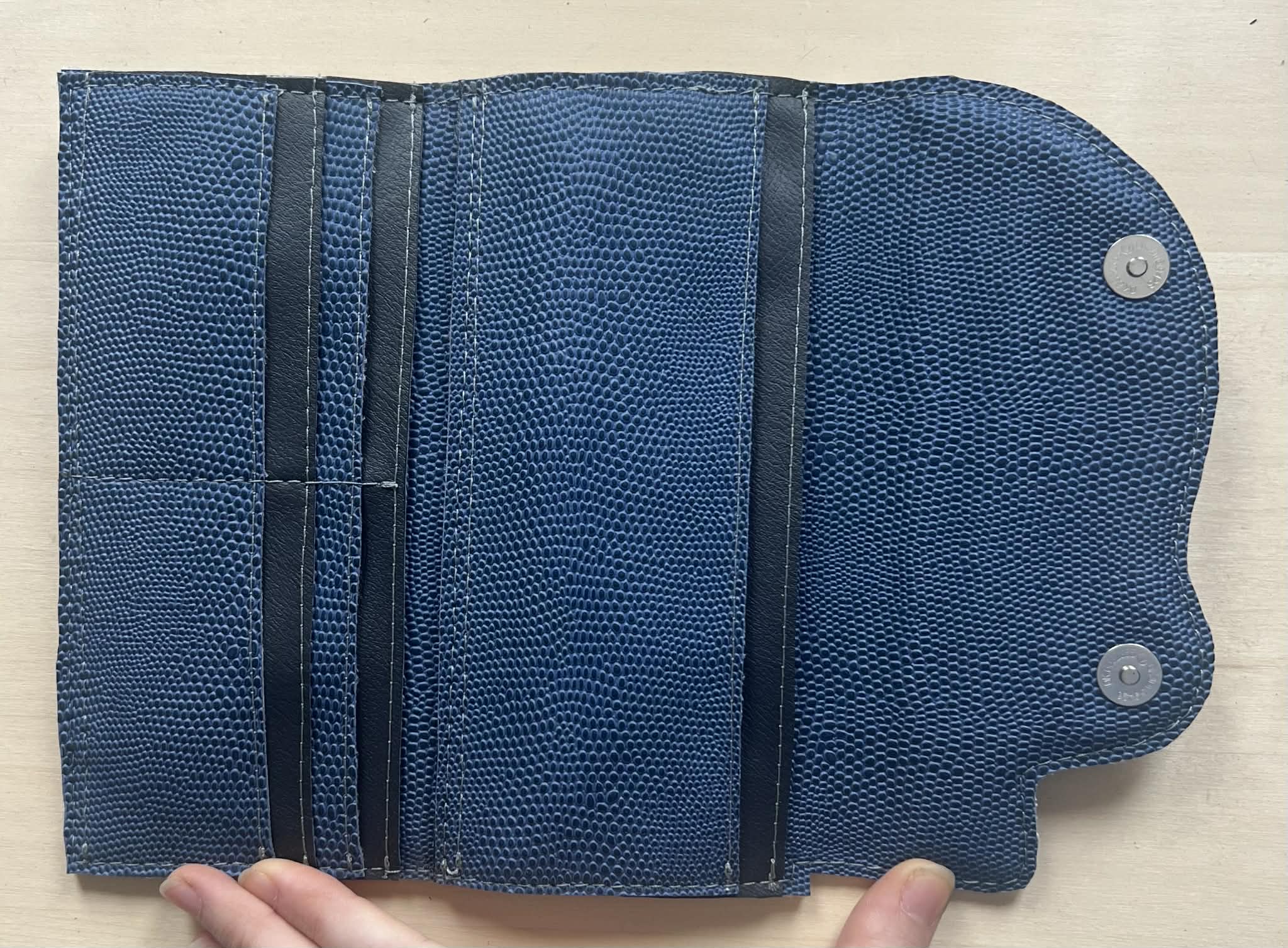 Navy Blue snake textured Skull Wallet