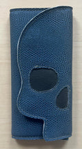 Navy Blue snake textured Skull wallet with eyes and nose