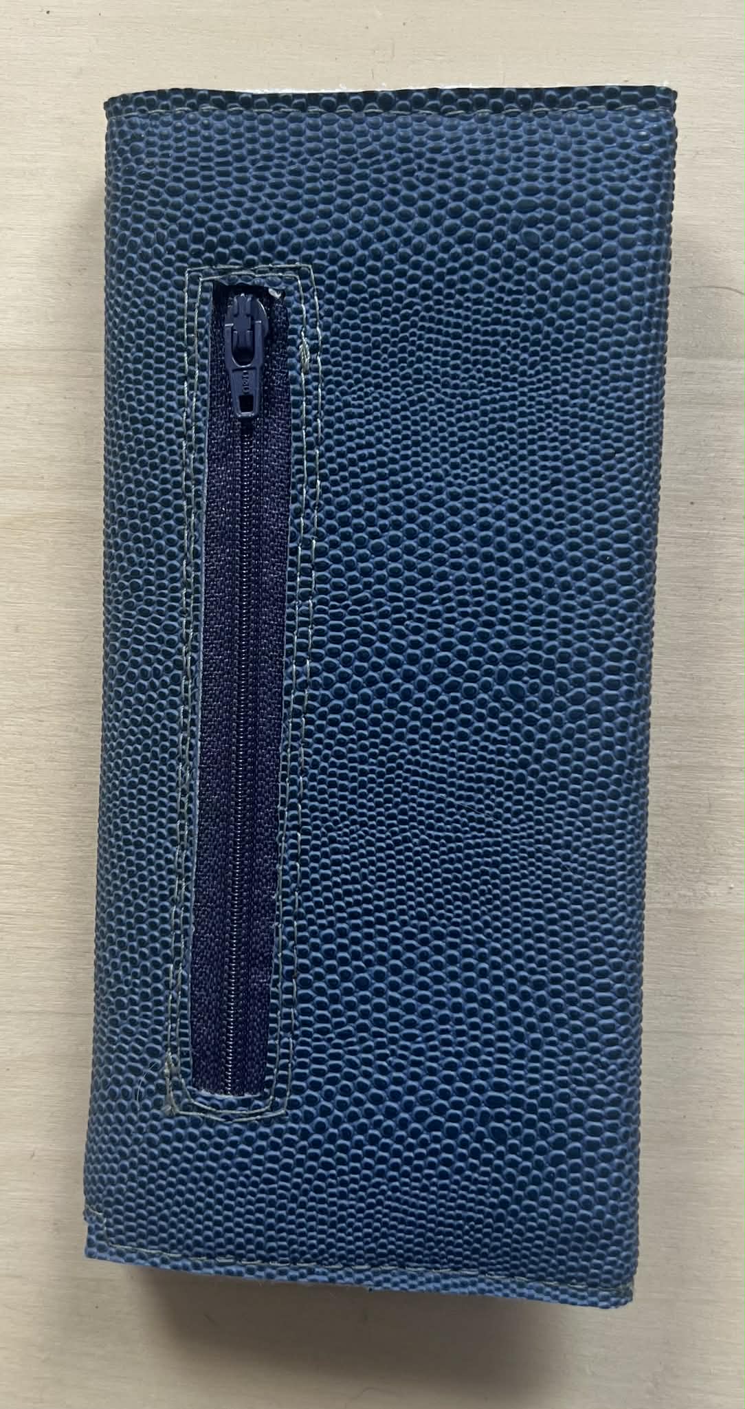 Navy Blue snake textured Skull wallet with eyes and nose