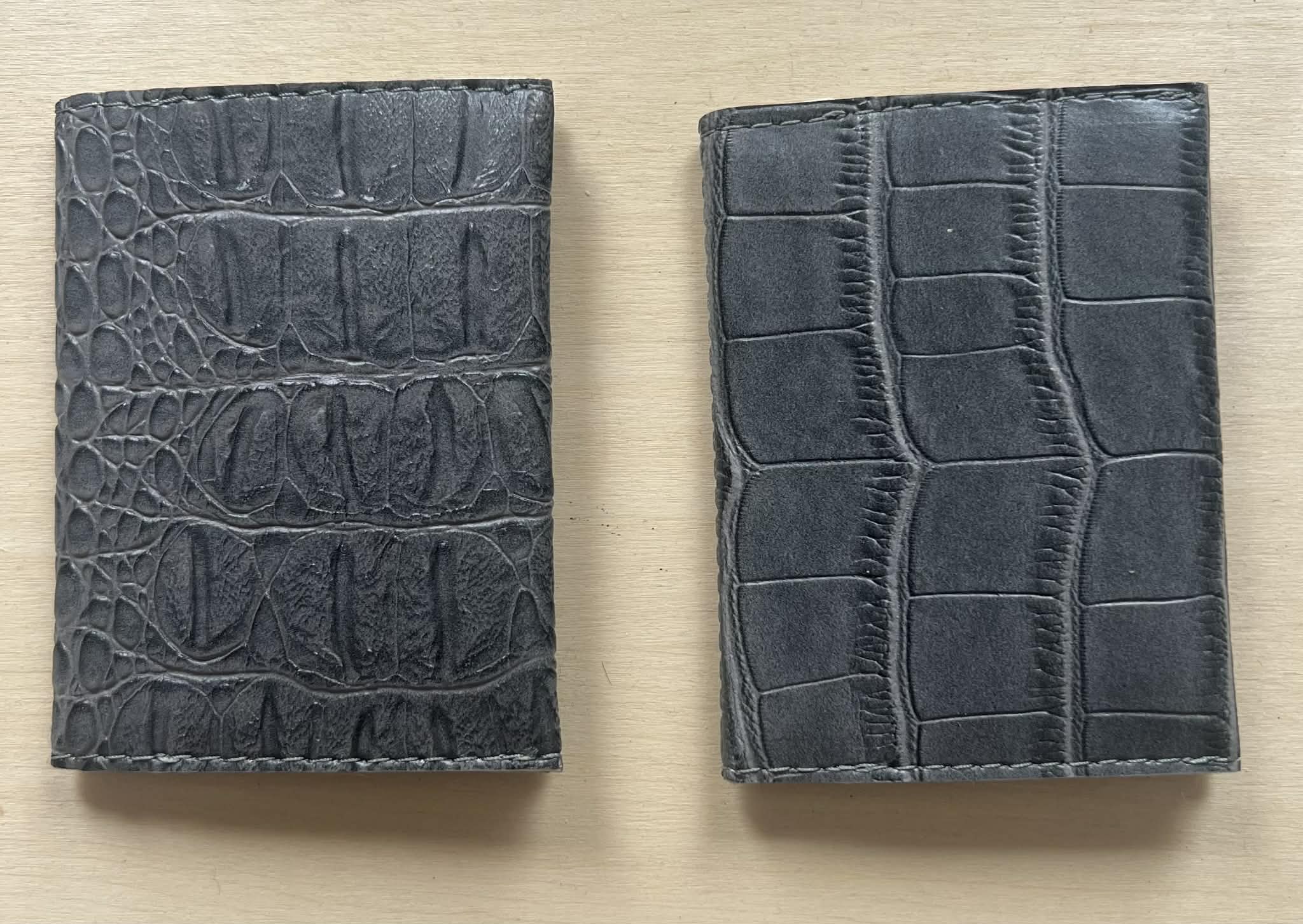 Gray Alligator textured super slim Card Holder