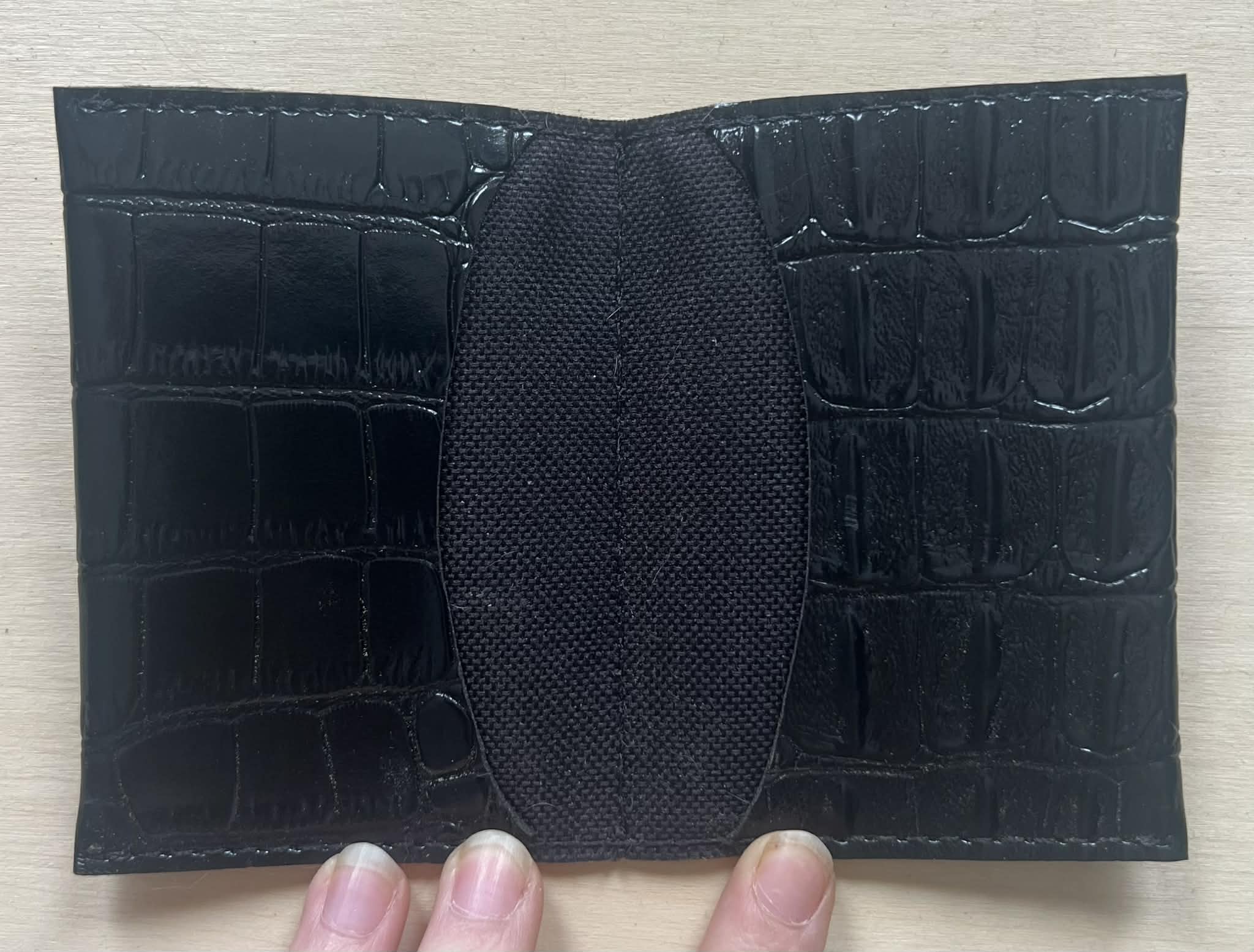 Black Alligator textured super slim Card Holder