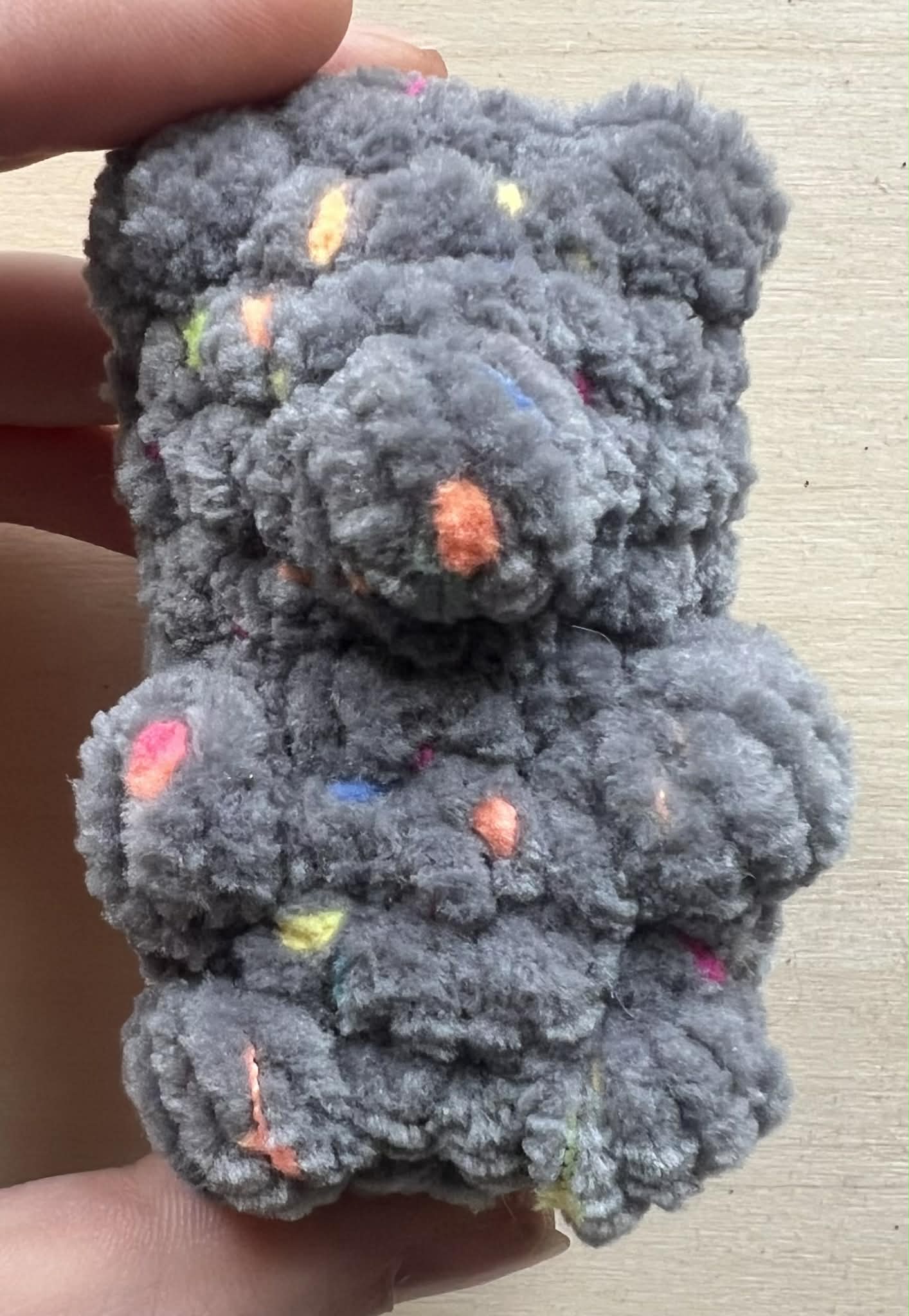 Gray Rainbow Confetti Mini Gummy Bear