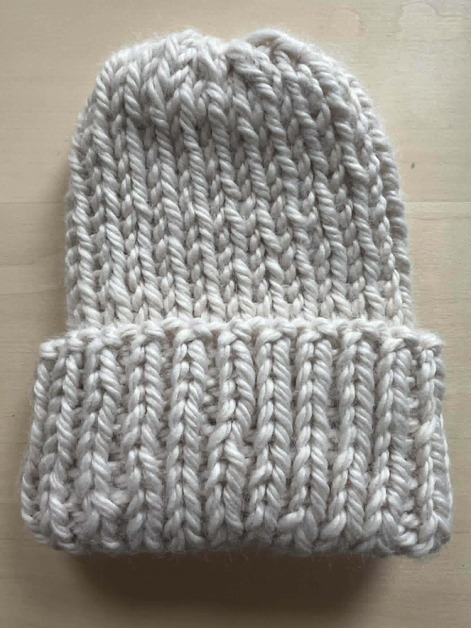 Ivory chunky knit beanie