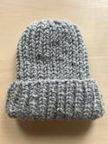 Light gray chunky knit beanie