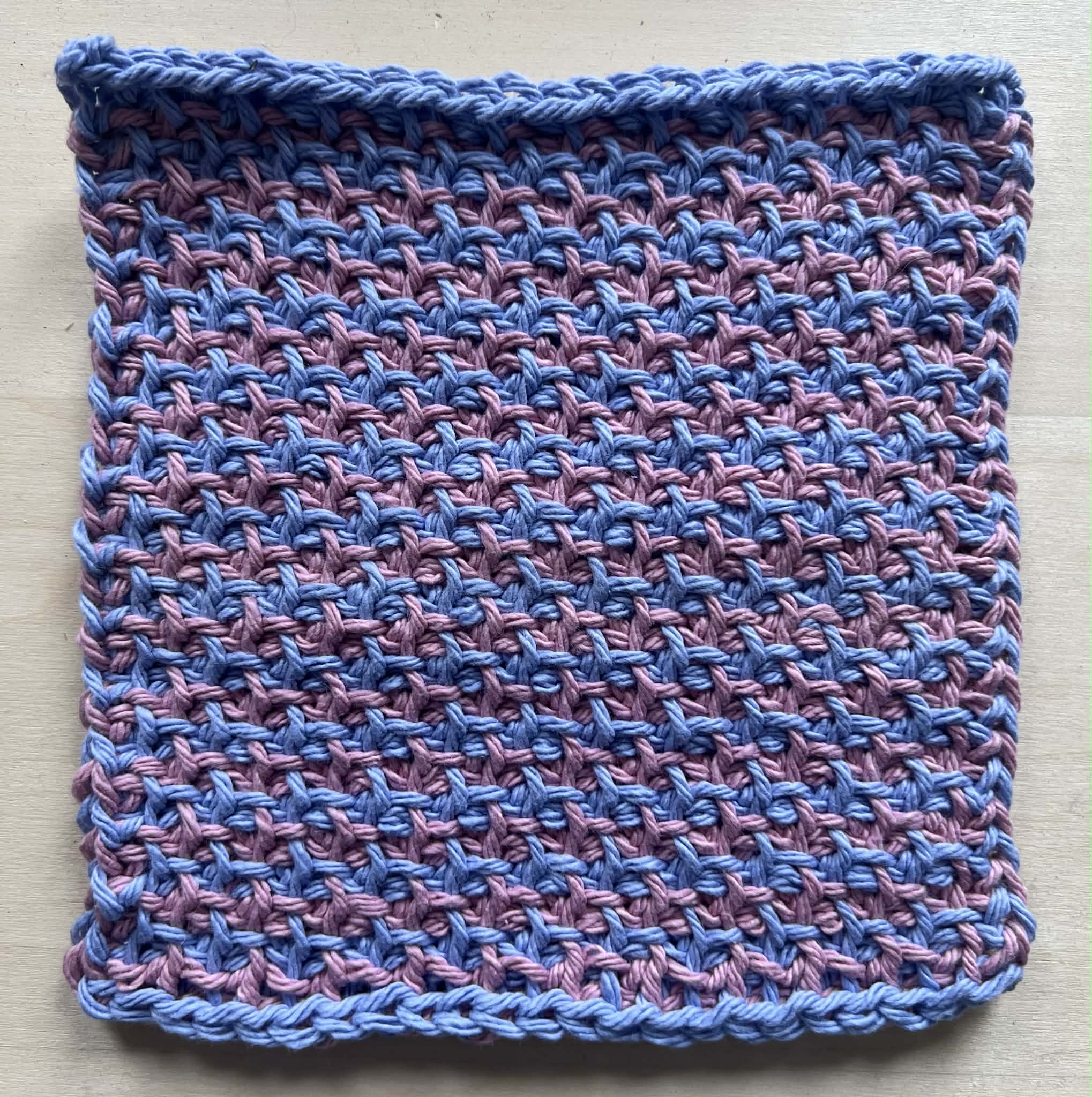 Blue and Pink washcloth
