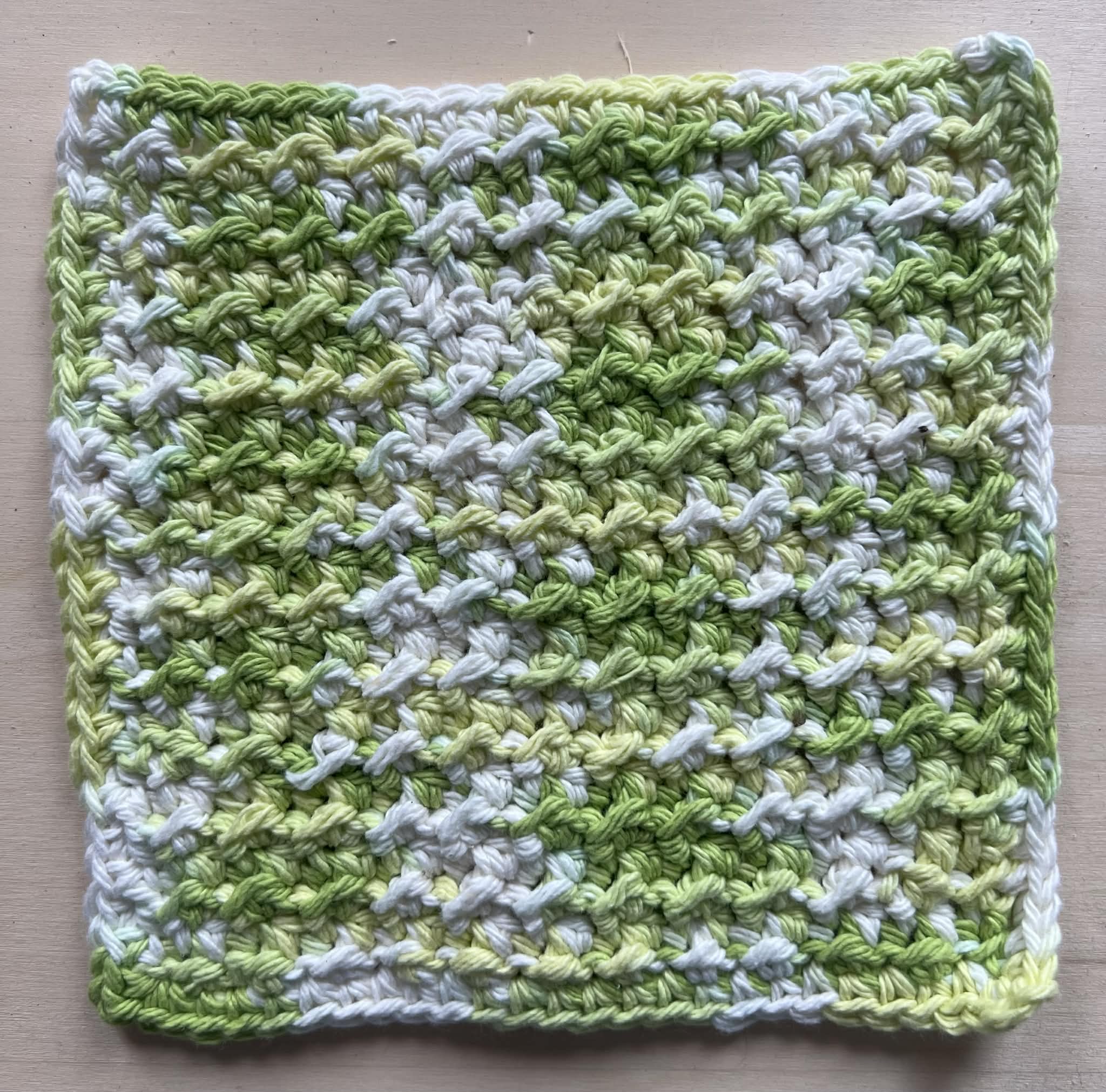 Green summer washcloth