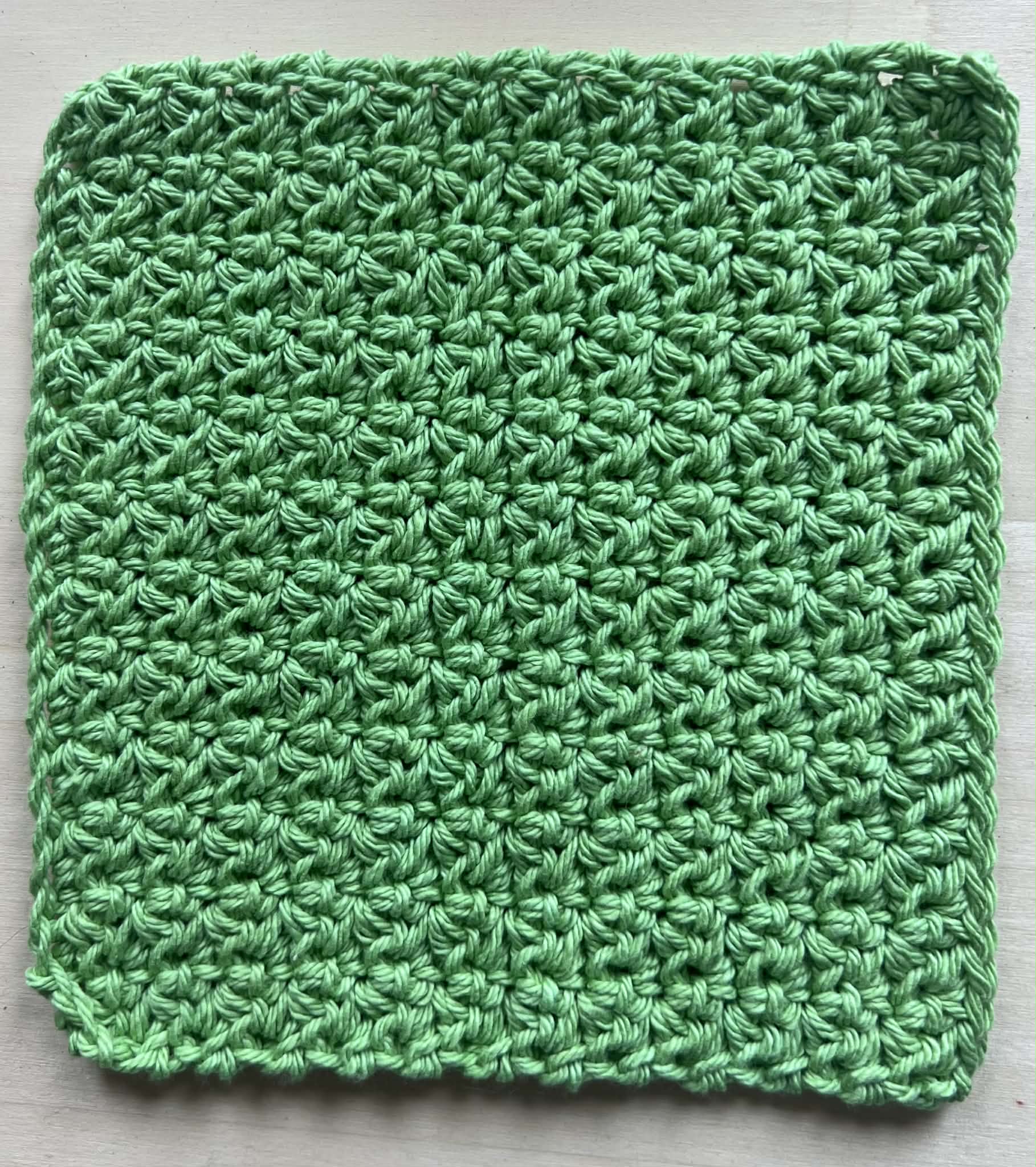 Green washcloth