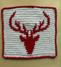 Red and White deer hot pad