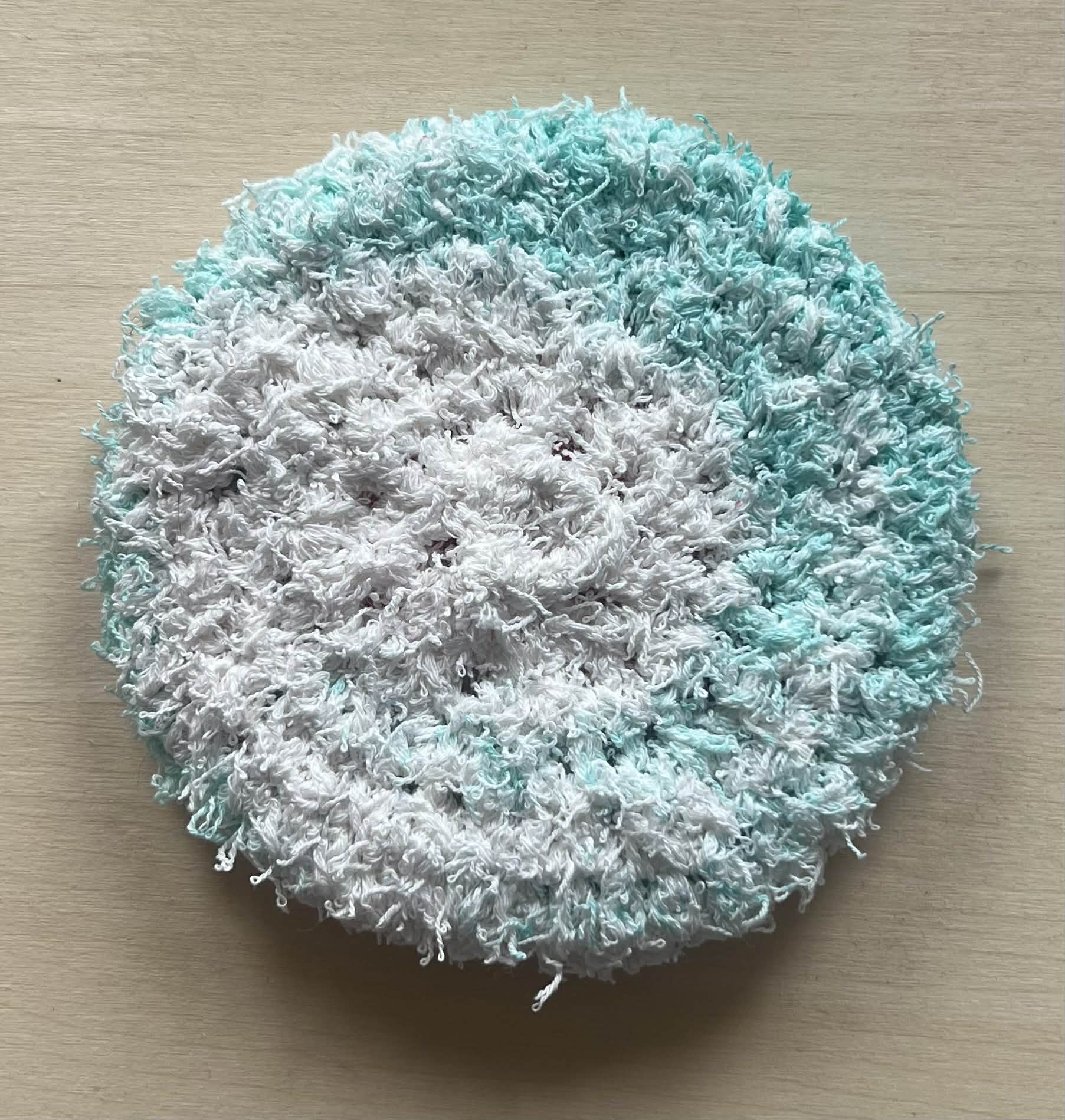 Teal and Tangerine Dish Scrubby (non rollable)