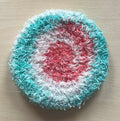 Teal and Tangerine Dish Scrubby (non rollable)