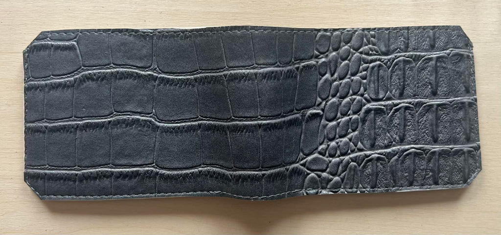 Gray Alligator textured Single Fold Wallet