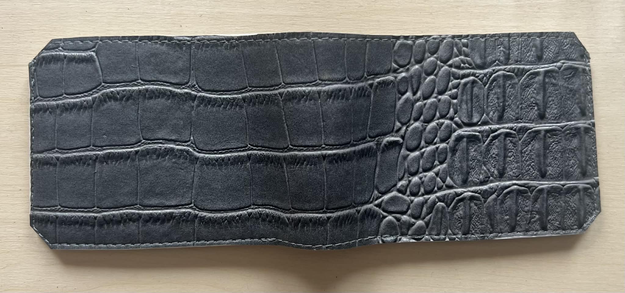 Gray Alligator textured Single Fold Wallet