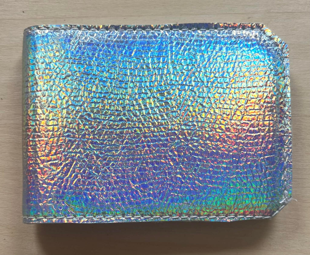 Silver Holographic Single Fold Wallet
